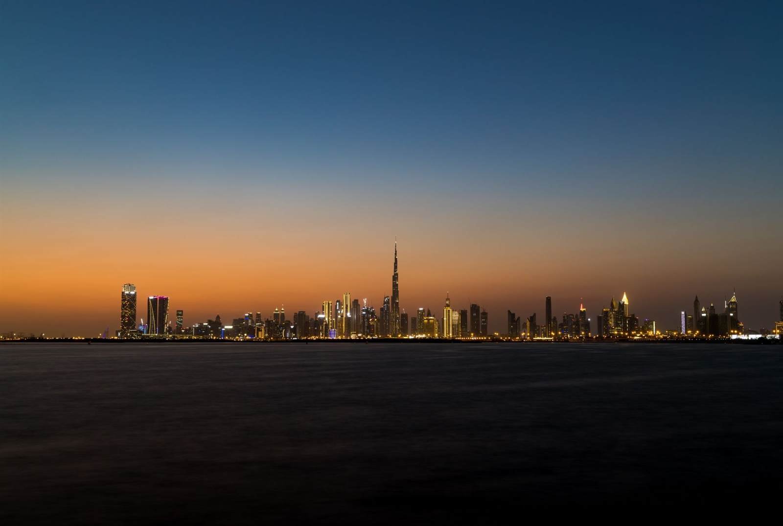 Dubai skyline at dusk